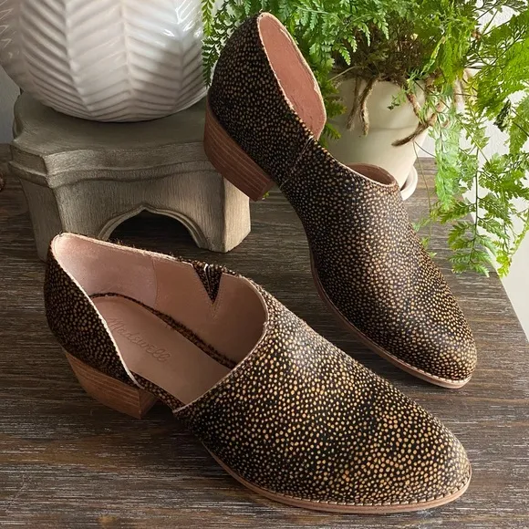 Madewell ‘The Lucie’ Spotted Calf Hair Bootie Boots Slip On Flats Shoe Women’s 9