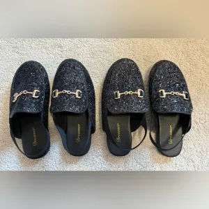 Madison Glitter Slingback Shoes- Girls size 32/1