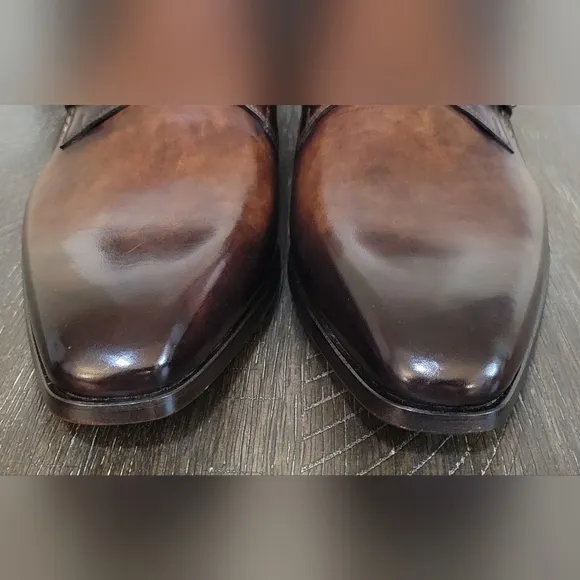 Magnanni 18727 Mens Triple Brown Buckle Monk Strap Dress Shoes Sz 41 or 8 NIB