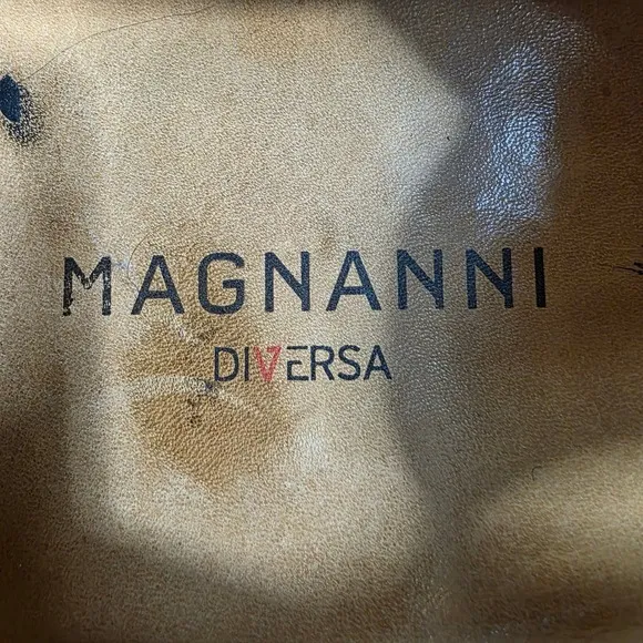 Magnanni Diversa Brown Leather Dress Shoes Oxford Brogue Cap Toe 10.5M
