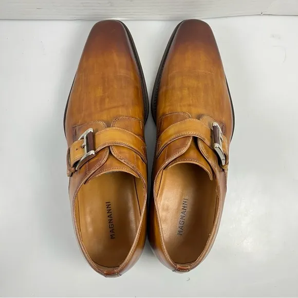 Magnanni Marco II Single Monk Strap Leather Dress Shoes Mens Size 9