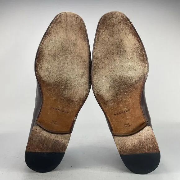 Magnanni Men’s Size 13 Dress Shoes Shaded Brown Leather Cap Toe Oxfords Lace Up