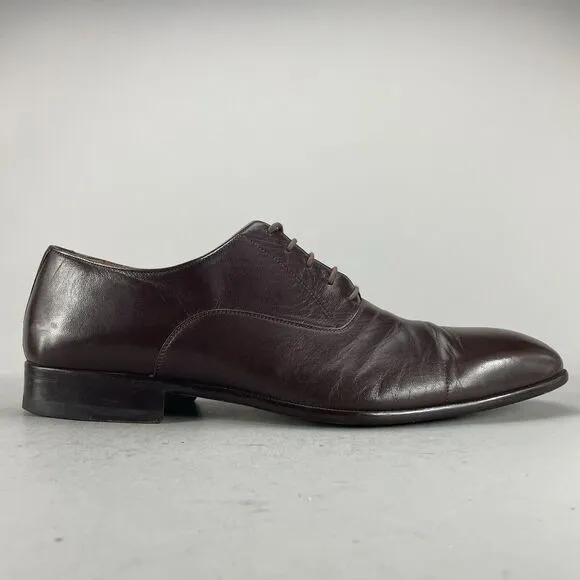 Magnanni Men’s Size 13 Dress Shoes Shaded Brown Leather Cap Toe Oxfords Lace Up
