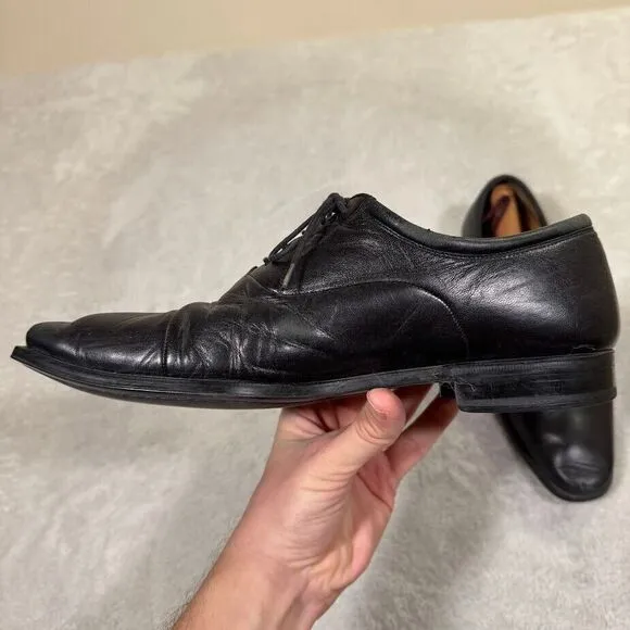 Magnanni Mens Size 9.5 D‎ Black Leather Segovia Cap Toe Oxford Dress Shoes 12654