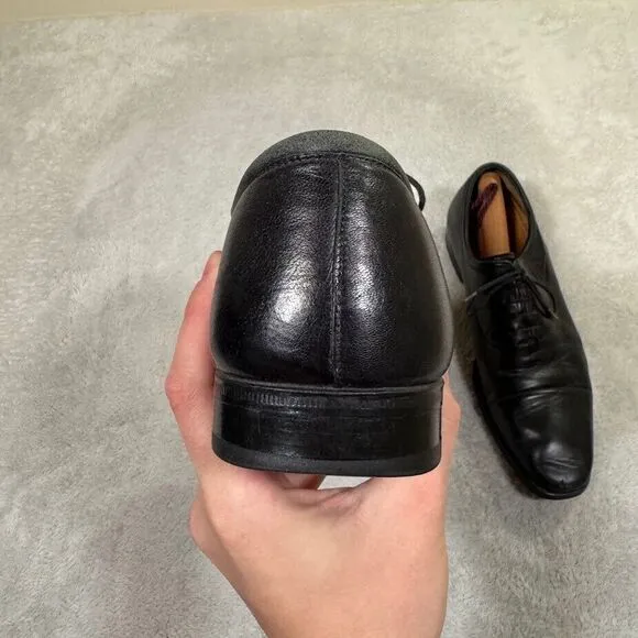 Magnanni Mens Size 9.5 D‎ Black Leather Segovia Cap Toe Oxford Dress Shoes 12654