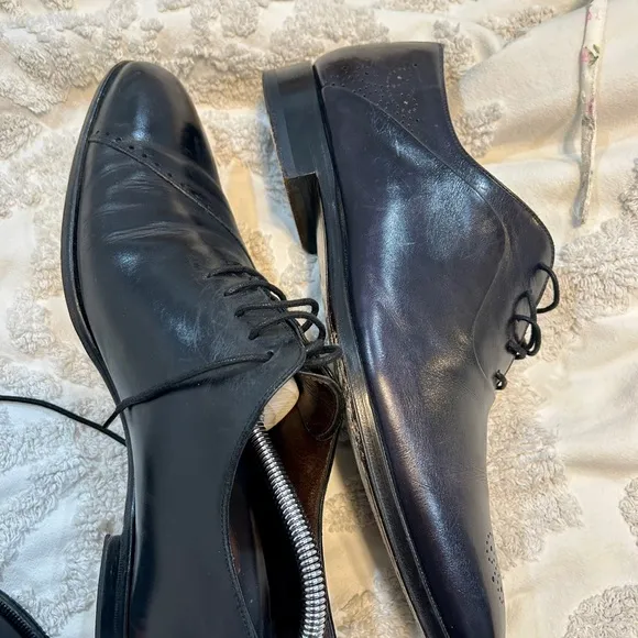 Magnanni Navy Blue 11.5m Oxford Dress Shoes men’s almost new