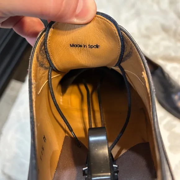 Magnanni Navy Blue 11.5m Oxford Dress Shoes men’s almost new