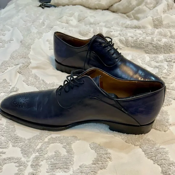 Magnanni Navy Blue 11.5m Oxford Dress Shoes men’s almost new
