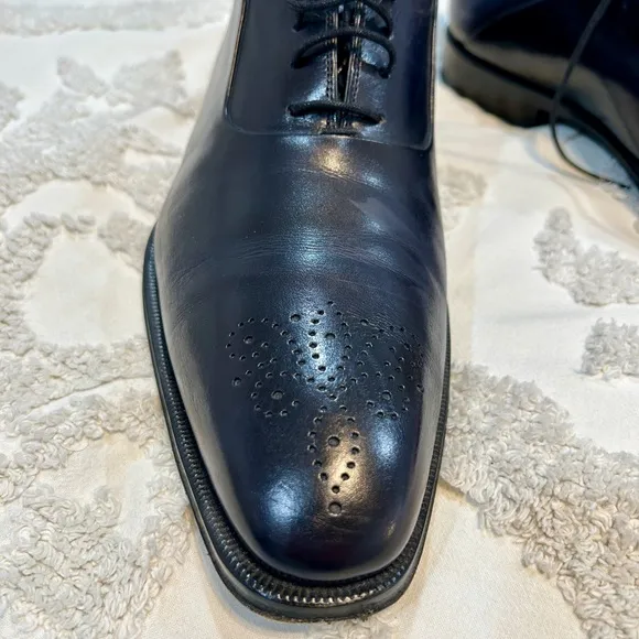 Magnanni Navy Blue 11.5m Oxford Dress Shoes men’s almost new
