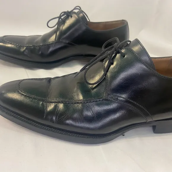 Magnanni Oxford Dress Shoes Black Leather Apron‎ Toe SPAIN Mens Size US 91/2