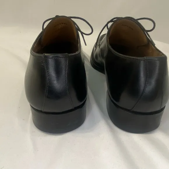 Magnanni Oxford Dress Shoes Black Leather Apron‎ Toe SPAIN Mens Size US 91/2