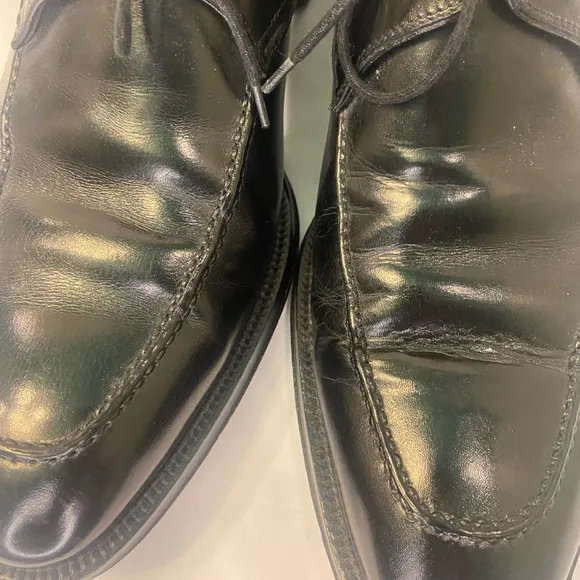 Magnanni Oxford Dress Shoes Black Leather Apron‎ Toe SPAIN Mens Size US 91/2