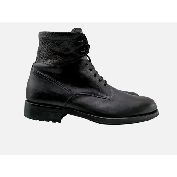 MAGNANNI 'Peyton III' Mens Black/Burgundy Leather Boots Sz 10 M Shoes Spain $425