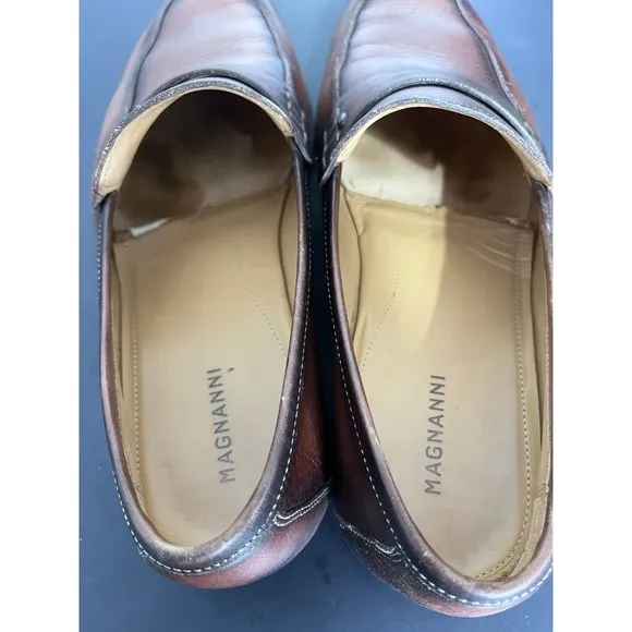 Magnanni Ramiro II Penny Leather Loafer Mens Sz 8 1/2M Brown 18041  Dress Shoes