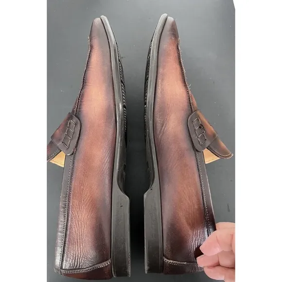 Magnanni Ramiro II Penny Leather Loafer Mens Sz 8 1/2M Brown 18041  Dress Shoes