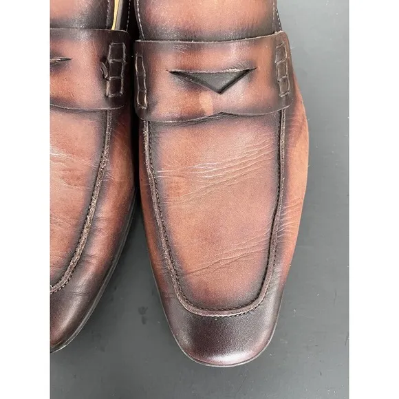 Magnanni Ramiro II Penny Leather Loafer Mens Sz 8 1/2M Brown 18041  Dress Shoes