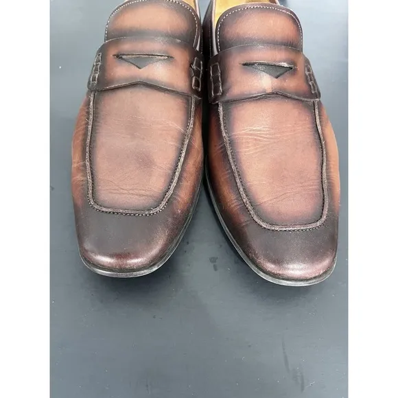 Magnanni Ramiro II Penny Leather Loafer Mens Sz 8 1/2M Brown 18041  Dress Shoes