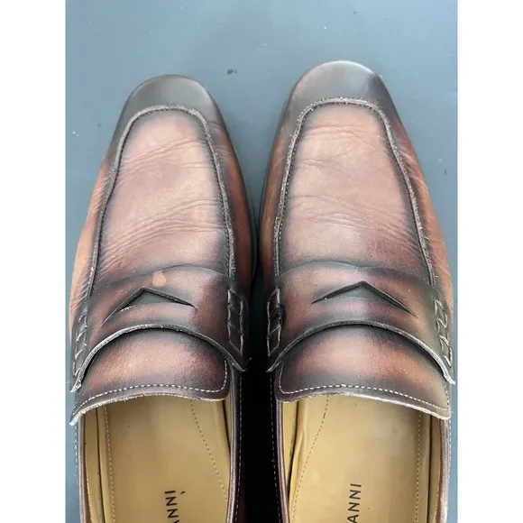 Magnanni Ramiro II Penny Leather Loafer Mens Sz 8 1/2M Brown 18041  Dress Shoes