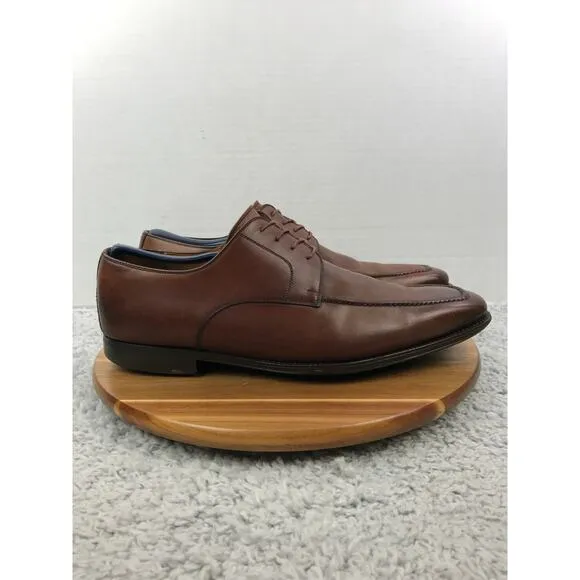 Magnanni Romelo Brown Leather Apron Toe Oxford Dress Shoes Mens 12 D 13652