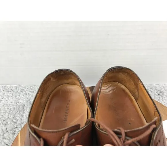 Magnanni Romelo Brown Leather Apron Toe Oxford Dress Shoes Mens 12 D 13652