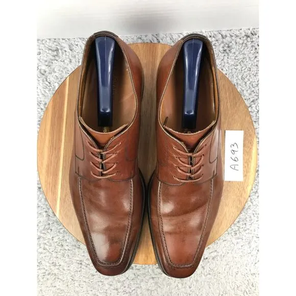 Magnanni Romelo Brown Leather Apron Toe Oxford Dress Shoes Mens 12 D 13652