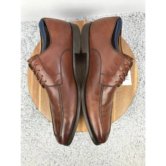 Magnanni Romelo Brown Leather Apron Toe Oxford Dress Shoes Mens 12 D 13652