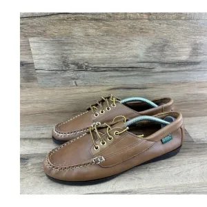 Maine Woods Leather Moccasin Brown Lace up Size 8 womans