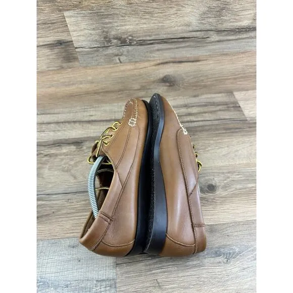 Maine Woods Leather Moccasin Brown Lace up Size 8 womans