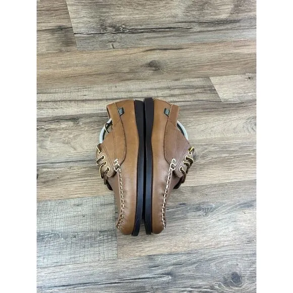 Maine Woods Leather Moccasin Brown Lace up Size 8 womans