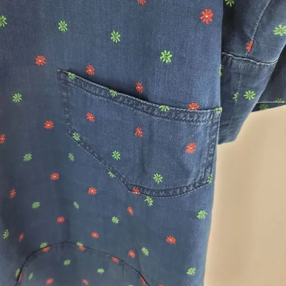 Maison kitsune denim mini dress or tunic