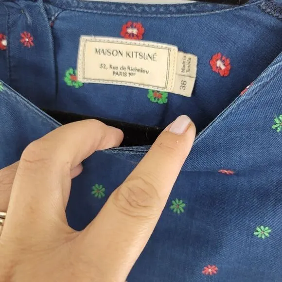 Maison kitsune denim mini dress or tunic