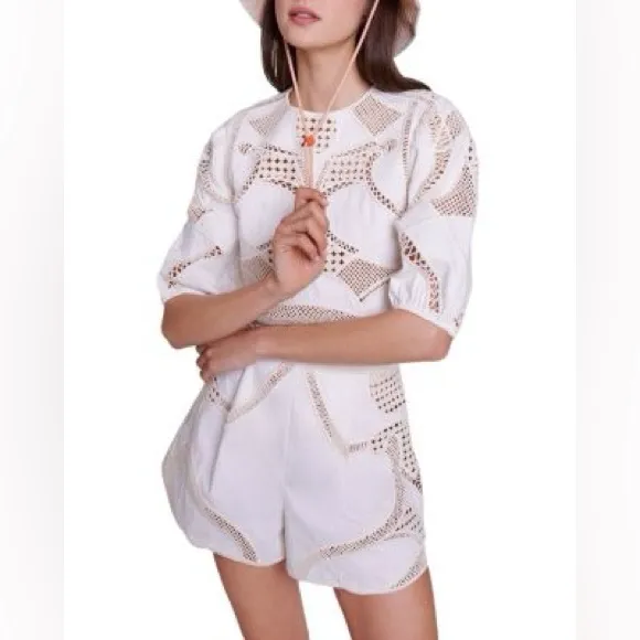 Maje Crochet Knit Shorts 38 / M