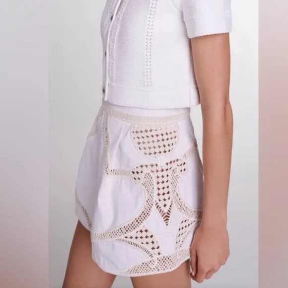 Maje Crochet Knit Shorts 38 / M