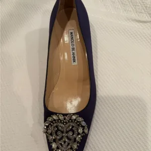 Manolo Blahnik Women's Blue Embellished Pumps