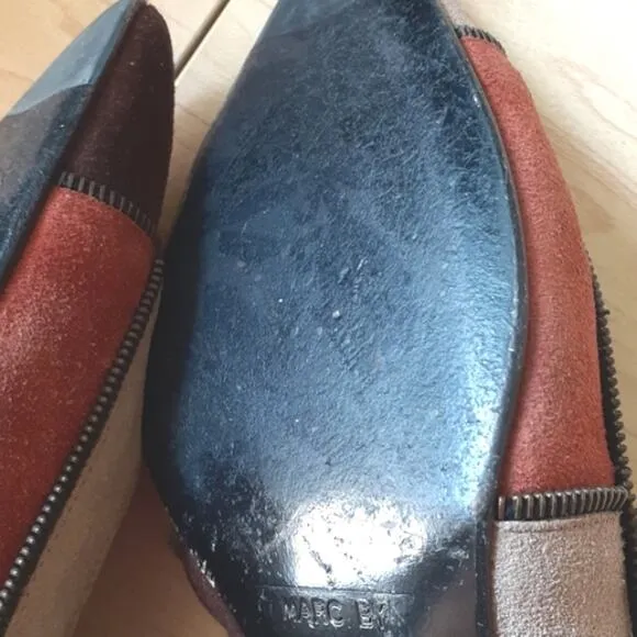 MARC BY MARK JACOBS Pumps Sz 7 Patchwork SUEDE Heel Avante Garde Career VINTAGE