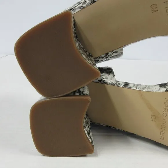 MARC FISHER Cayson Faux Snakeskin Block Heels Pumps Womens 6 Pointed Toe Shoes