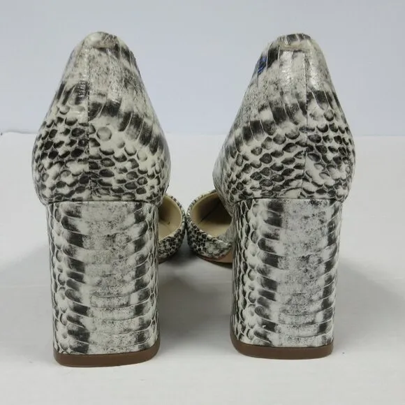 MARC FISHER Cayson Faux Snakeskin Block Heels Pumps Womens 6 Pointed Toe Shoes