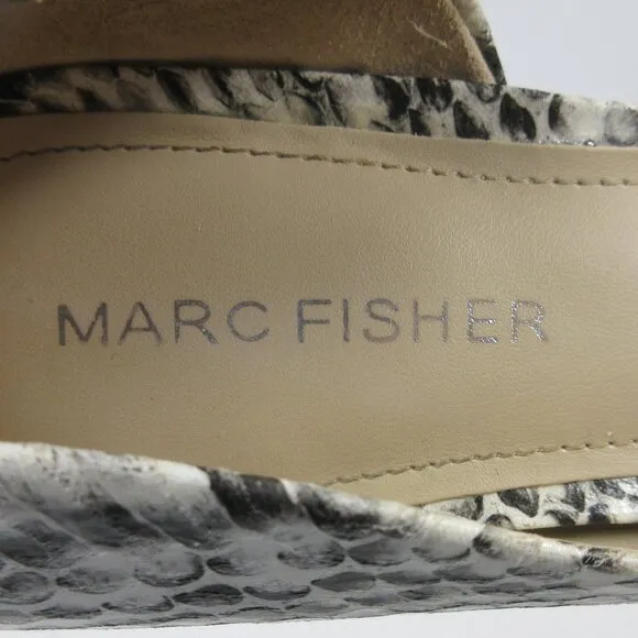 MARC FISHER Cayson Faux Snakeskin Block Heels Pumps Womens 6 Pointed Toe Shoes