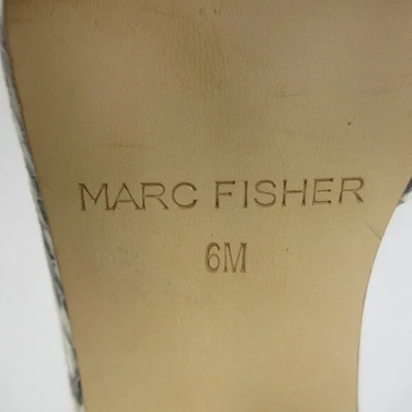 MARC FISHER Cayson Faux Snakeskin Block Heels Pumps Womens 6 Pointed Toe Shoes