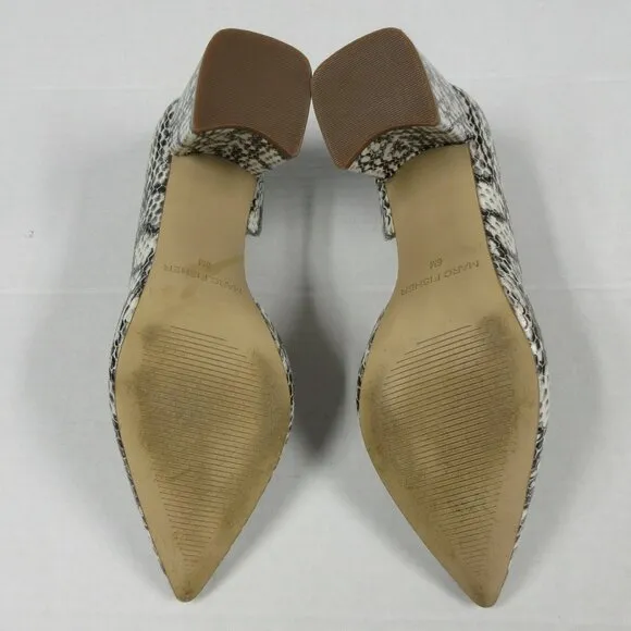 MARC FISHER Cayson Faux Snakeskin Block Heels Pumps Womens 6 Pointed Toe Shoes