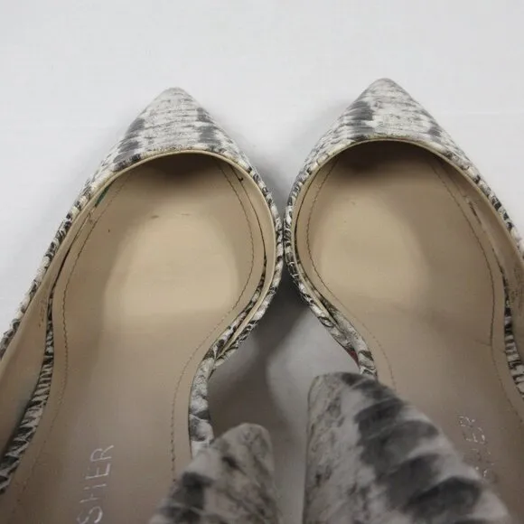 MARC FISHER Cayson Faux Snakeskin Block Heels Pumps Womens 6 Pointed Toe Shoes