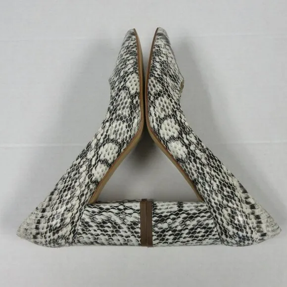 MARC FISHER Cayson Faux Snakeskin Block Heels Pumps Womens 6 Pointed Toe Shoes