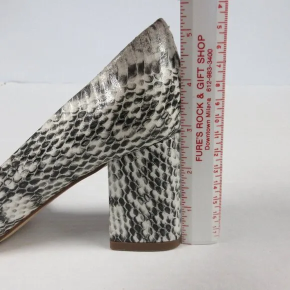 MARC FISHER Cayson Faux Snakeskin Block Heels Pumps Womens 6 Pointed Toe Shoes