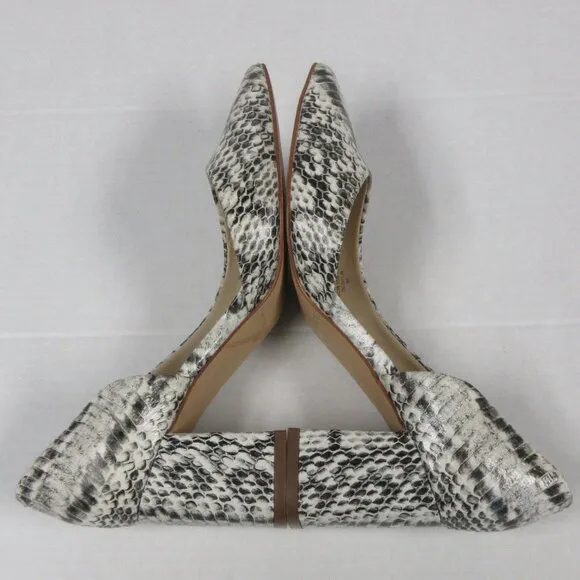 MARC FISHER Cayson Faux Snakeskin Block Heels Pumps Womens 6 Pointed Toe Shoes