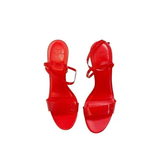 Marc Fisher LTD Calisty Red Ankle Strap Sandals Heels Size 7 M