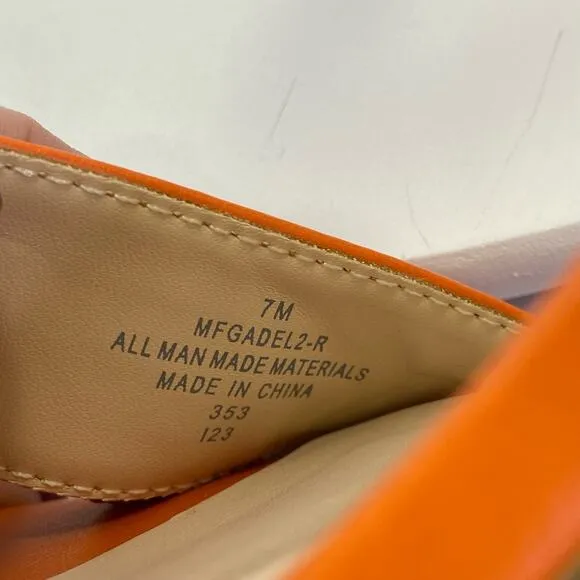 Marc Fisher Platform Heels Womens Sz 7 Orange Strappy Sandal Block Heels Rave