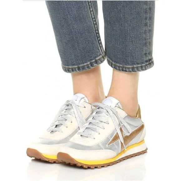 Marc Jacobs NWOT designer Astor Lightning white/ yellow sneakers size 36 (5.5)