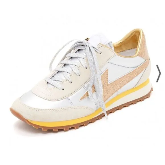 Marc Jacobs NWOT designer Astor Lightning white/ yellow sneakers size 36 (5.5)