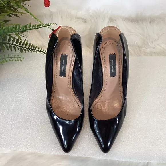 MARC JACOBS PATENT LEATHER SLINGBACK POINT TOE SHOES EUR SZ 38 US 8