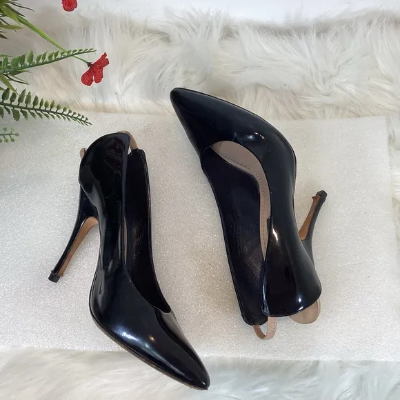 MARC JACOBS PATENT LEATHER SLINGBACK POINT TOE SHOES EUR SZ 38 US 8